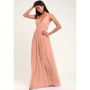 Sz M Blush Pink Maxi Dress from Lulus NWT